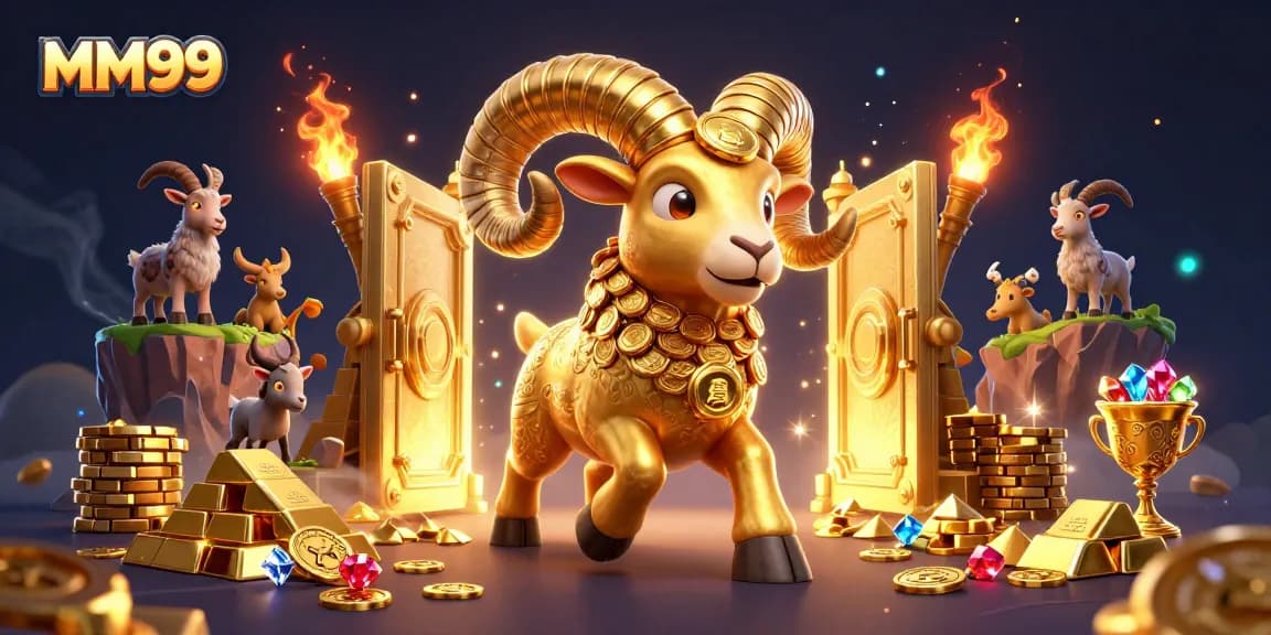 Experience thrilling gameplay with MM99, showcasing a dynamic casino illustration with golden elements and rich details.