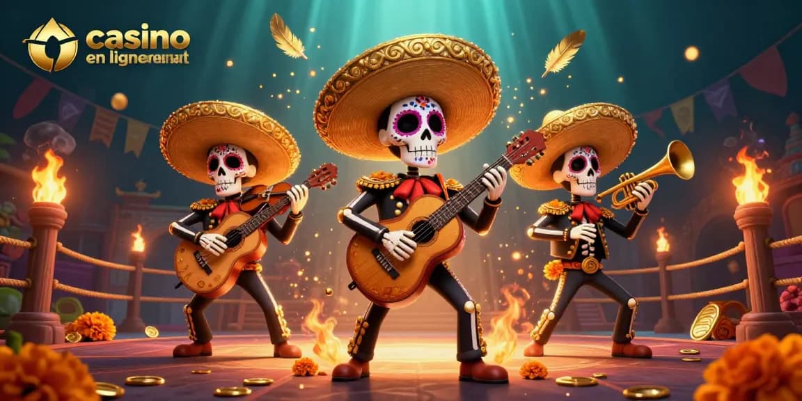Vivez une expérience captivante en jouant au casino en ligne retrait immédiat avec un groupe de mariachi squelettique.