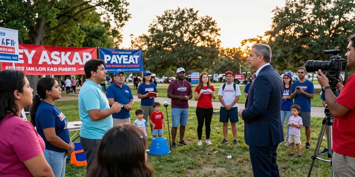 Casey Askar addressing supporters at a community event in FL-22.