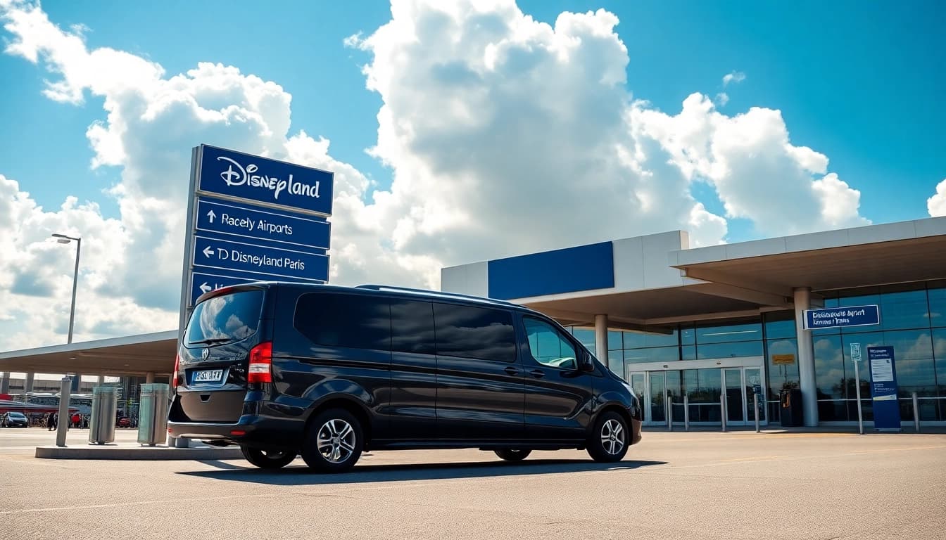 Facilitate a seamless disney paris airport transfer with a sleek vehicle at CDG Airport.