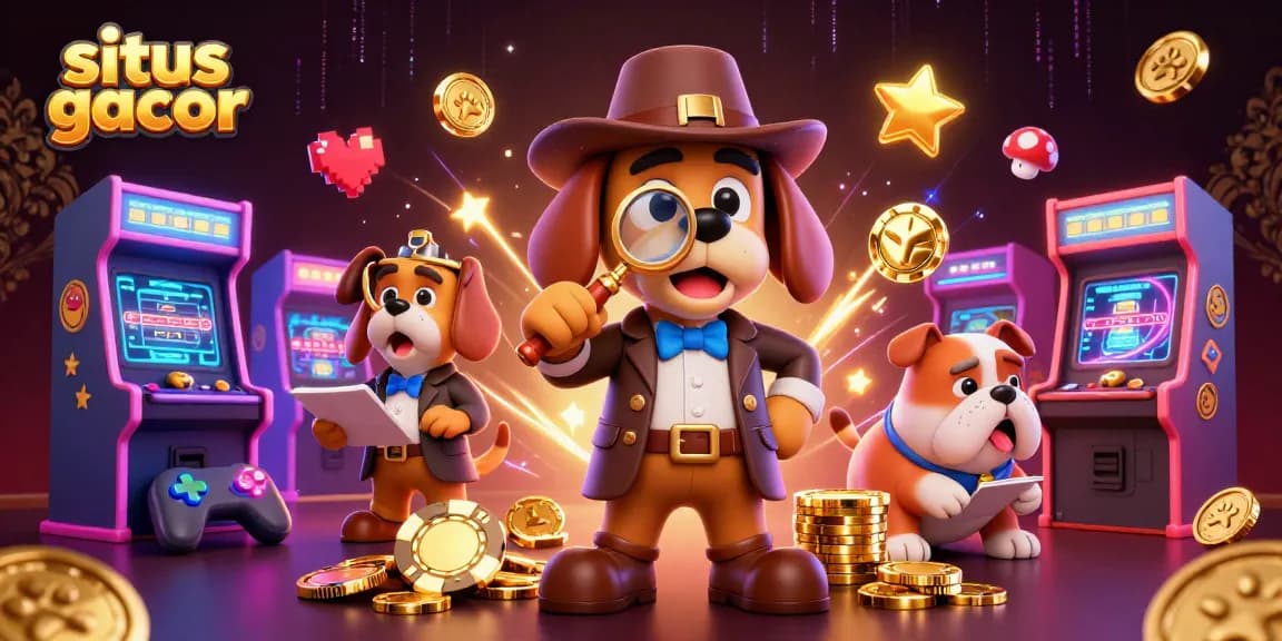 Experience situs gacor with our detective duo uncovering hidden treasures in a vibrant casino scene.