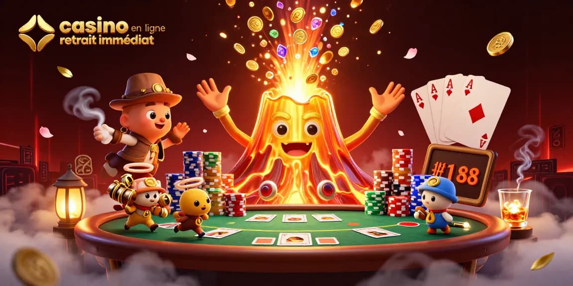 Plongez dans l'univers du casino en ligne retrait immédiat avec un volcan doré et ses trésors !