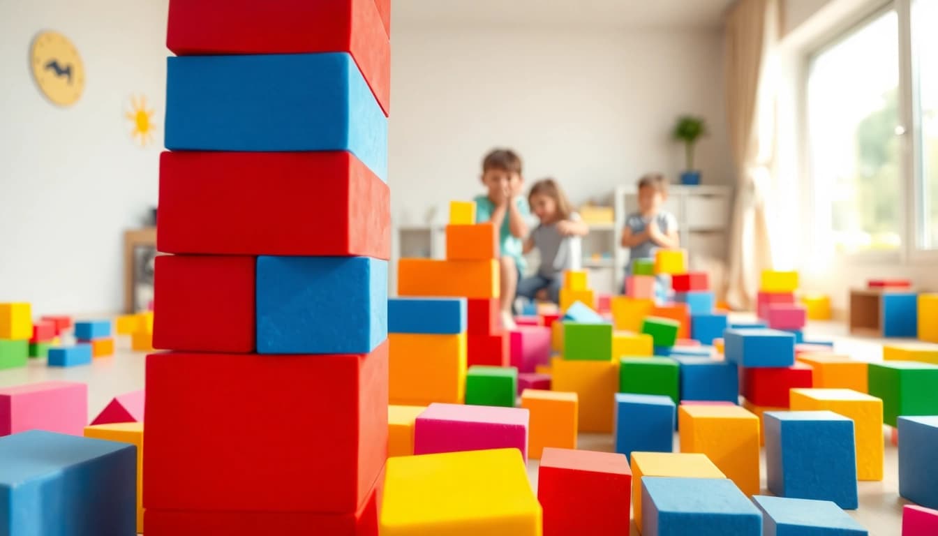 Find out more about creative play with giant foam building blocks for kids.