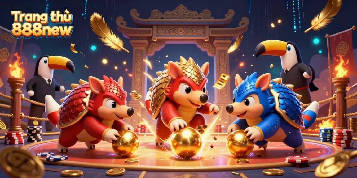 Play exciting games at Trang chủ 888new featuring colorful pangolins in an engaging casino scene.