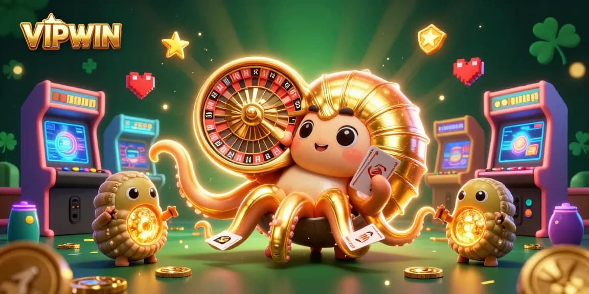 Win big with VIPWIN at this vibrant online casino featuring a giant nautilus roulette!