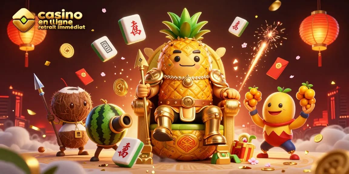 Jouez sur le casino en ligne retrait immédiat avec des éléments festifs et des personnages animés.