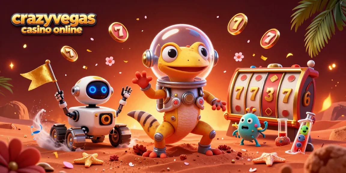 Engage with the crazyvegas casino online scene featuring Martian characters and celebratory slot elements.