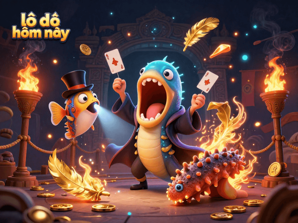 lô đề hôm nay themed illustration depicting a magical underwater casino scene.