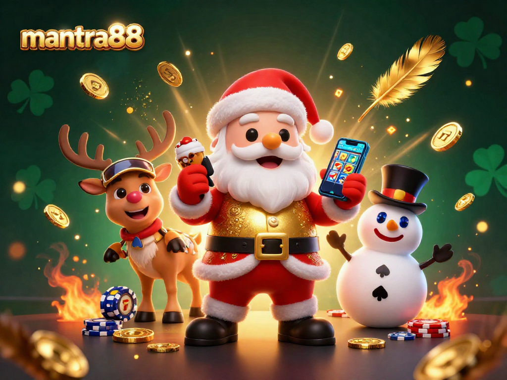 Play exciting jackpot slots at mantra88 with cartoon characters in a vibrant casino scene.