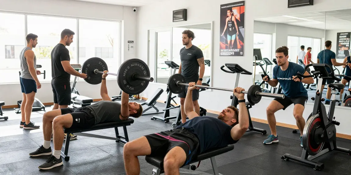 Dynamic fitness scene at Akra Labs Steroidshop gym, showcasing athletes in a vibrant workout environment.
