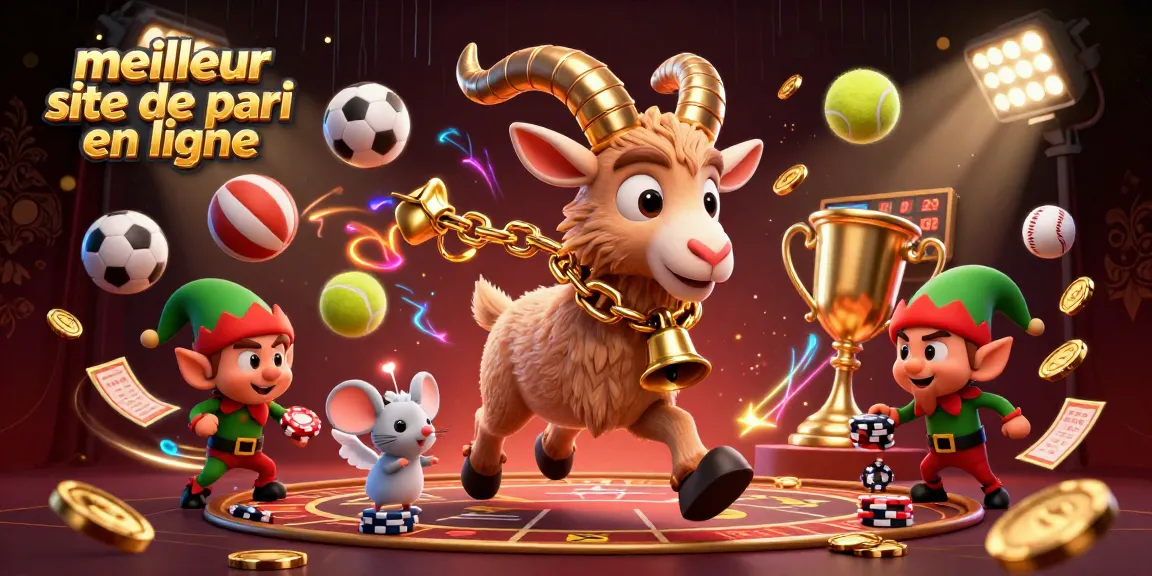 Meilleur site de pari en ligne engage des personnages de casino colorés avec des éléments sportifs et festifs.