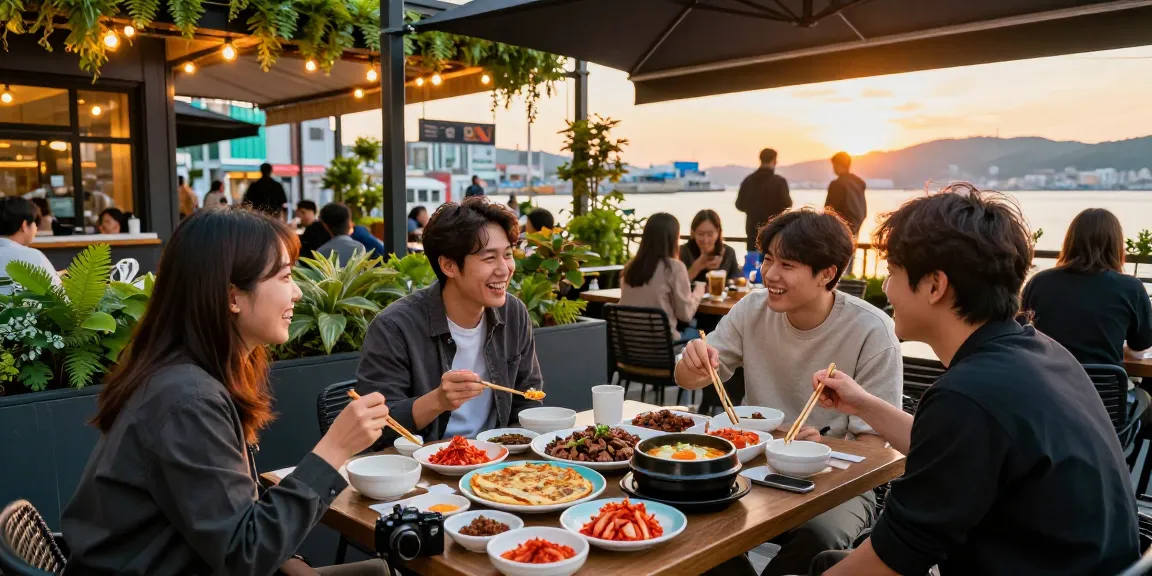 인천 부평OP에서 친구들과 전통 음식을 즐기는 분위기 있는 카페 테라스