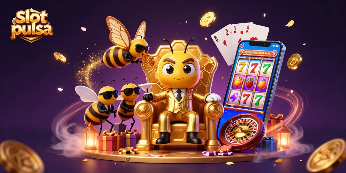 Menangkan permainan slot pulsa dengan kombinasi jackpot dan simbol buah dalam ilustrasi 3D yang memikat.