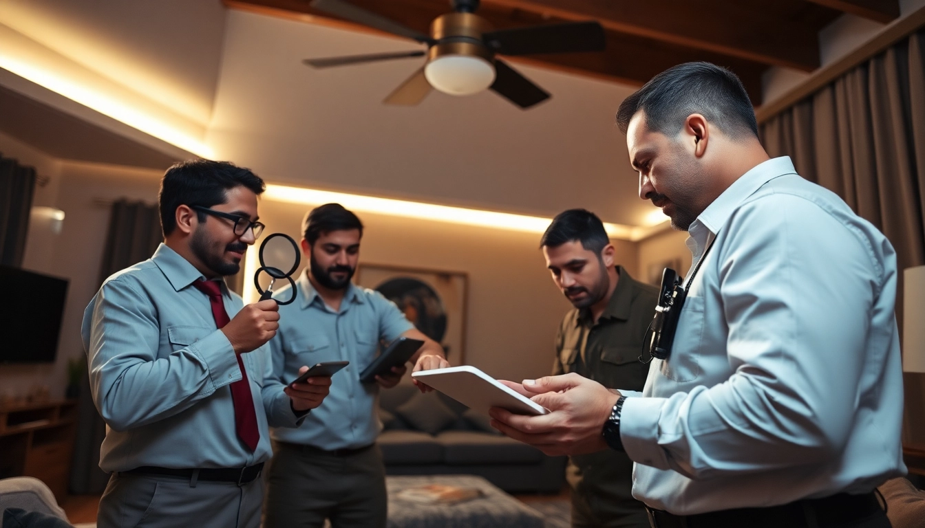 Bed bug exterminators inspecting a home for pests, showcasing expertise in pest control.