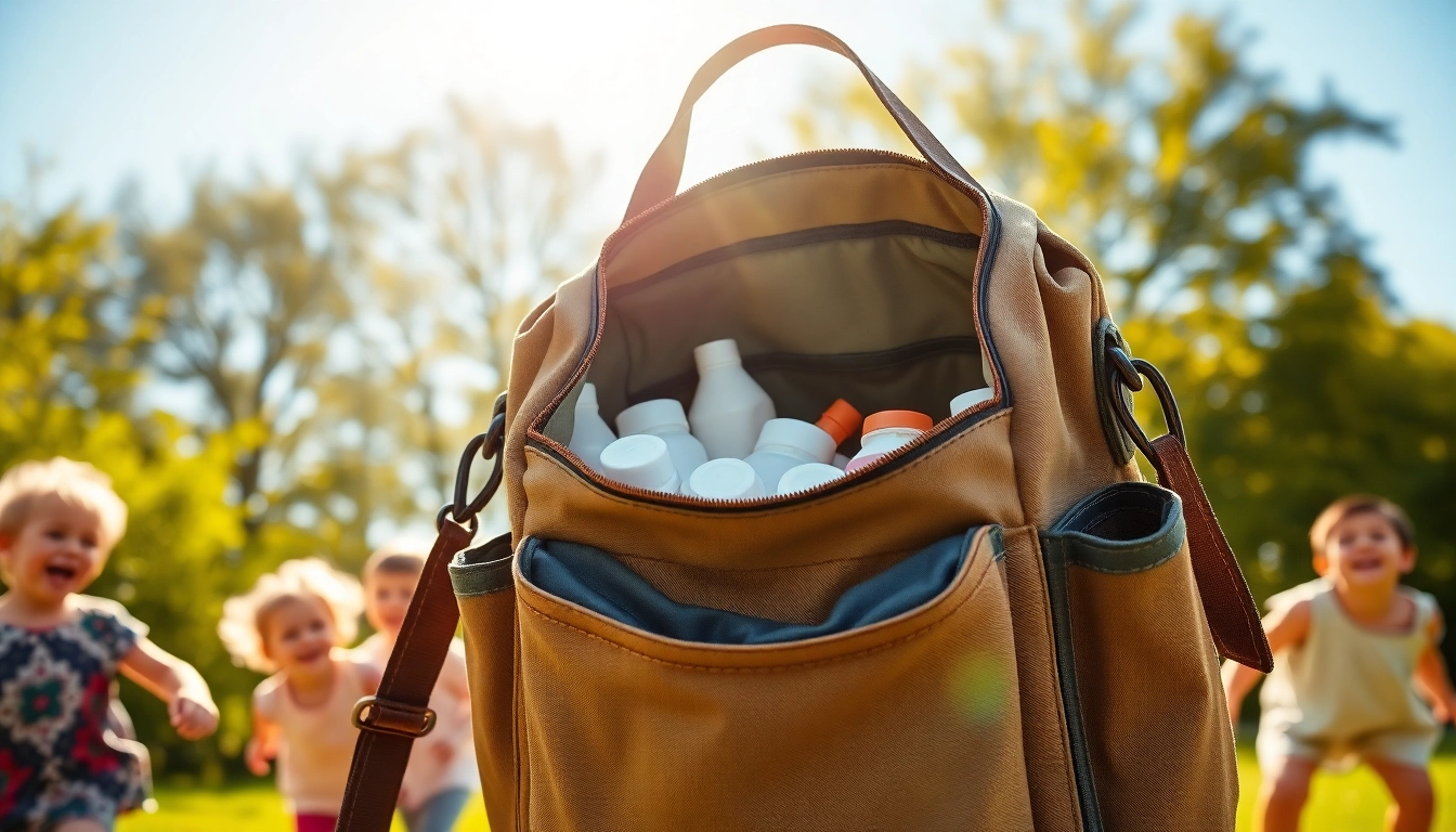 Featuring a versatile wrangler diaper bag perfect for parents on the go.