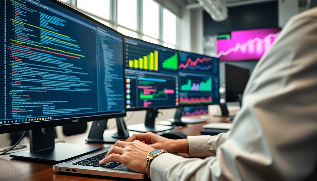 Engaging custom Shopify development project in a vibrant office, showcasing professional coding and eCommerce growth.