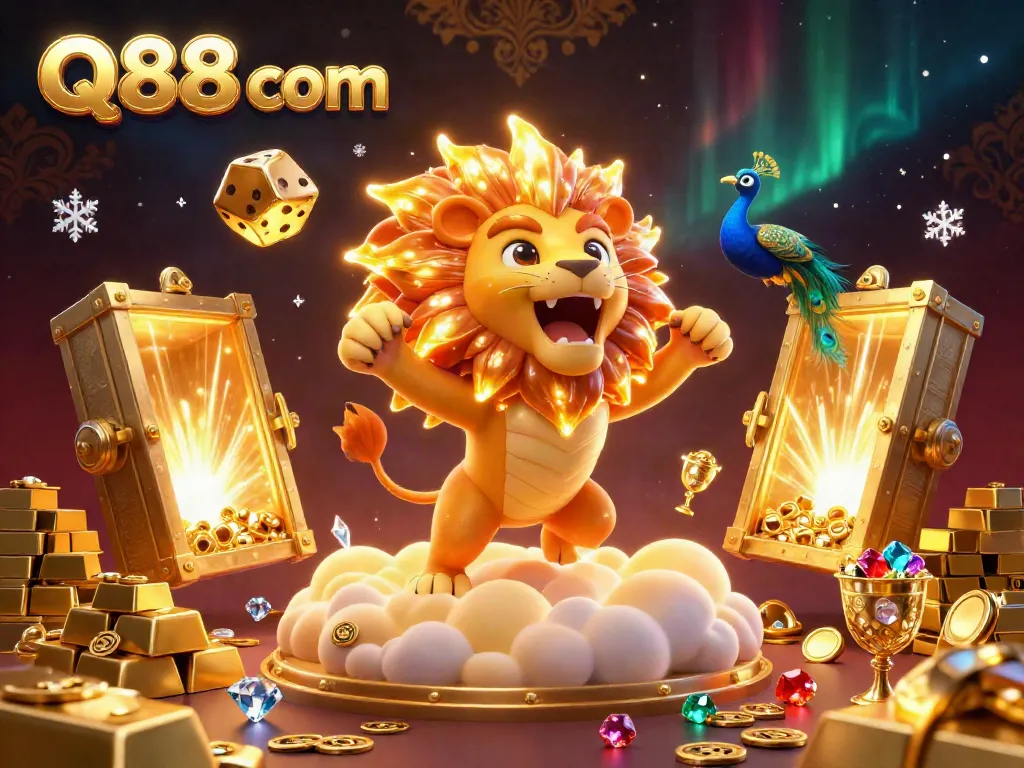 Engage in thrilling games on Q88 com with dynamic 3D visuals of elaborate casino treasures.