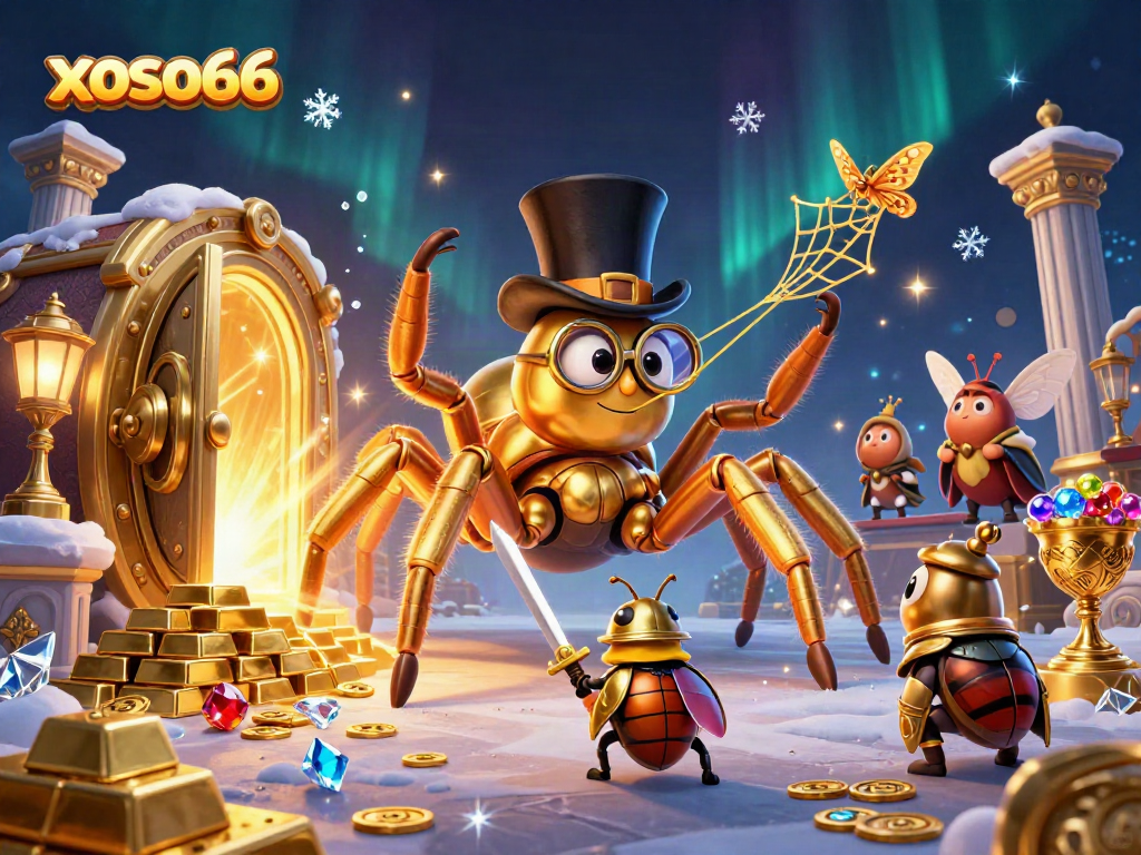 Experience thrilling gameplay with xoso66 in this vibrant casino illustration featuring adventurous characters.