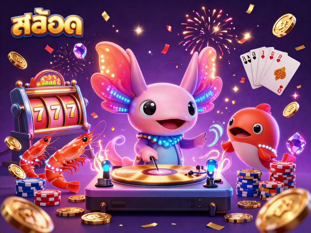 Win big with สล็อต in this vibrant underwater casino scene showcasing playful characters and exciting game elements.