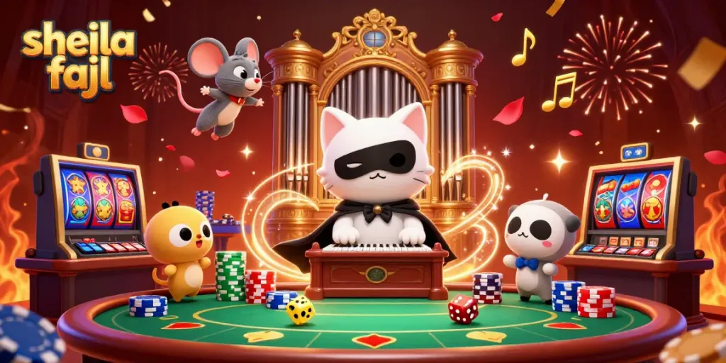 Engage with sheila fajl inspired casino excitement featuring a stylish 3D illustration of thrilling gambling elements.