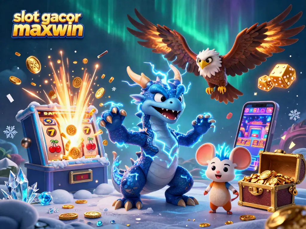 Engage in the excitement of slot gacor maxwin with vibrant dragons and jackpots bursting with coins.