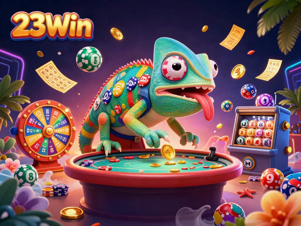 Experience thrilling gaming with 23Win featuring a vibrant casino scene filled with action and excitement.