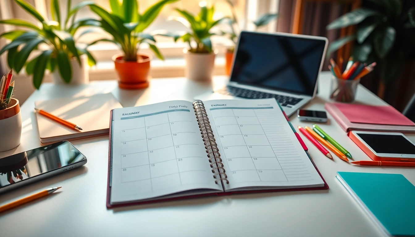 Achieve effortless daily organization with a clean workspace showcasing a sleek planner.