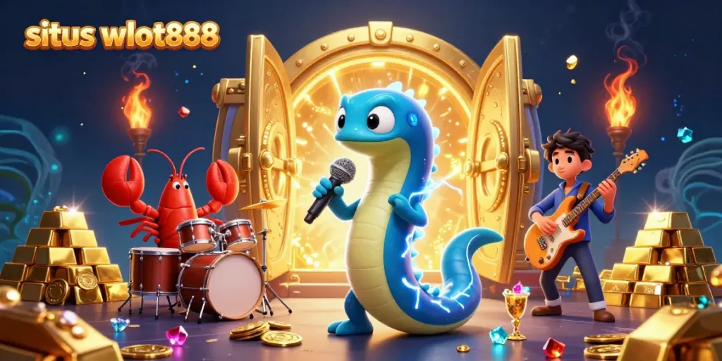 Menggali jackpot di situs wslot888 dengan karakter elektrik ikan belut, drummer lobster, dan gitaris kuda laut.