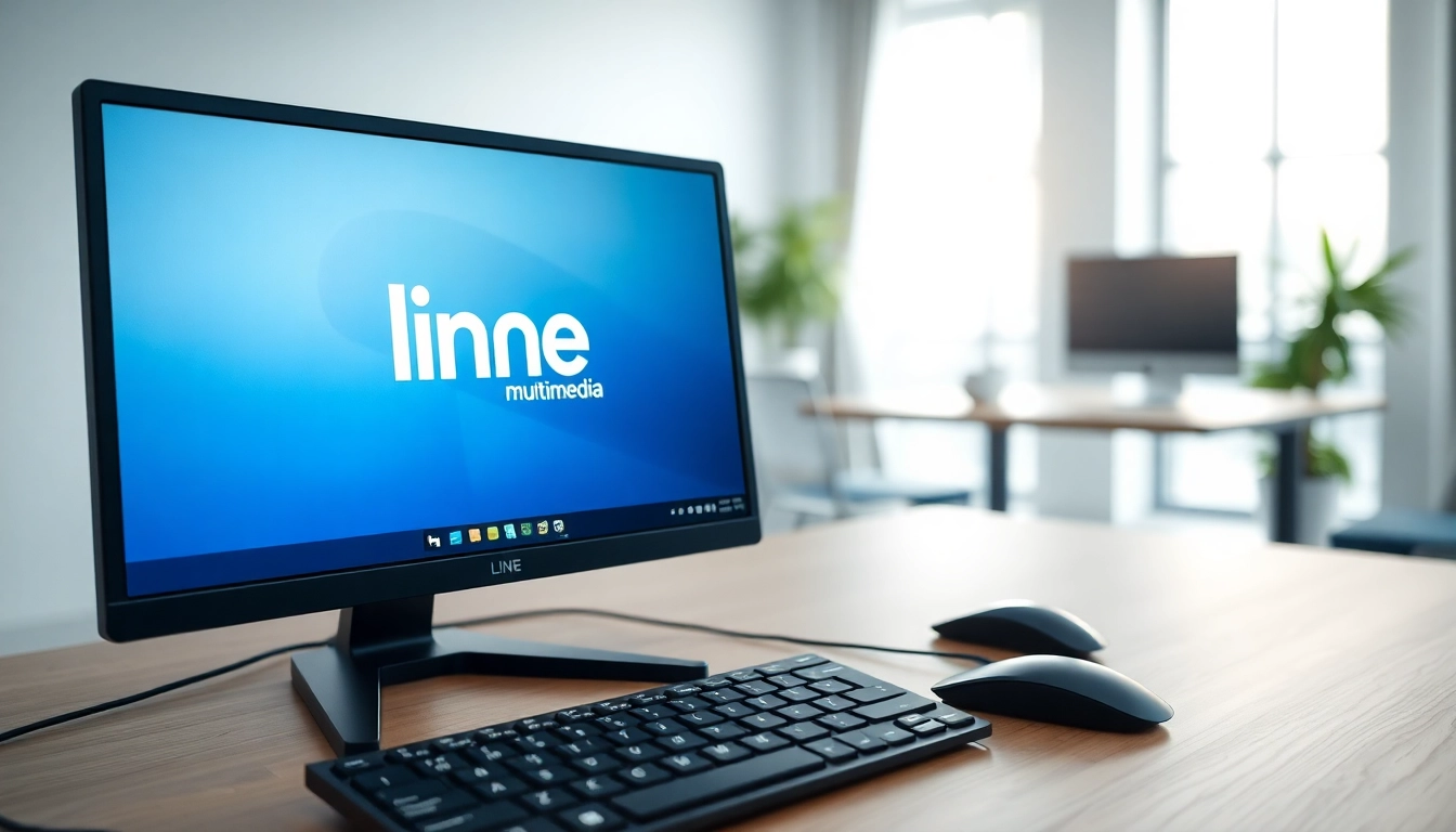 使用 line電腦版 的現代化桌面電腦設置，展示其流暢的界面和功能。