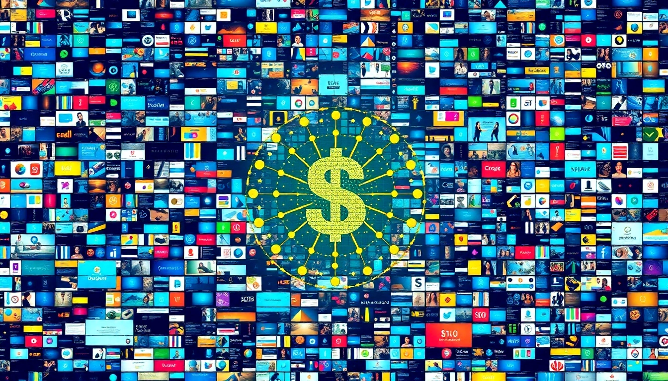 Explore an engaging representation of the million dollar homepage with colorful clickable ads.