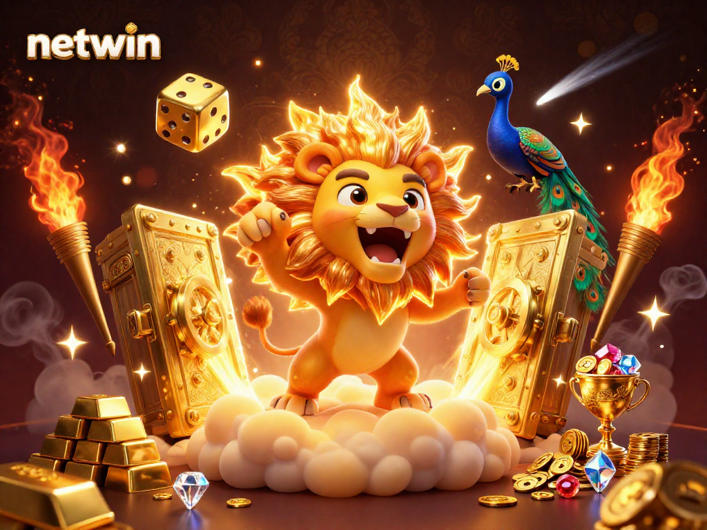Experience the thrill of netwin with vibrant 3D casino characters and dynamic golden treasures.