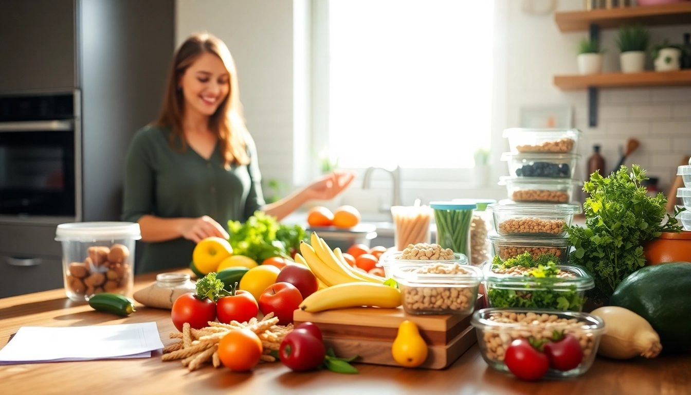 Creating an initial nutrition plan with fresh ingredients and meal prep containers.