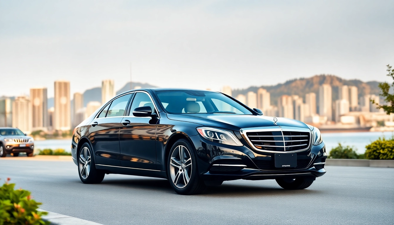 Experience chauffeur vancouver service with a luxury sedan in an urban setting.