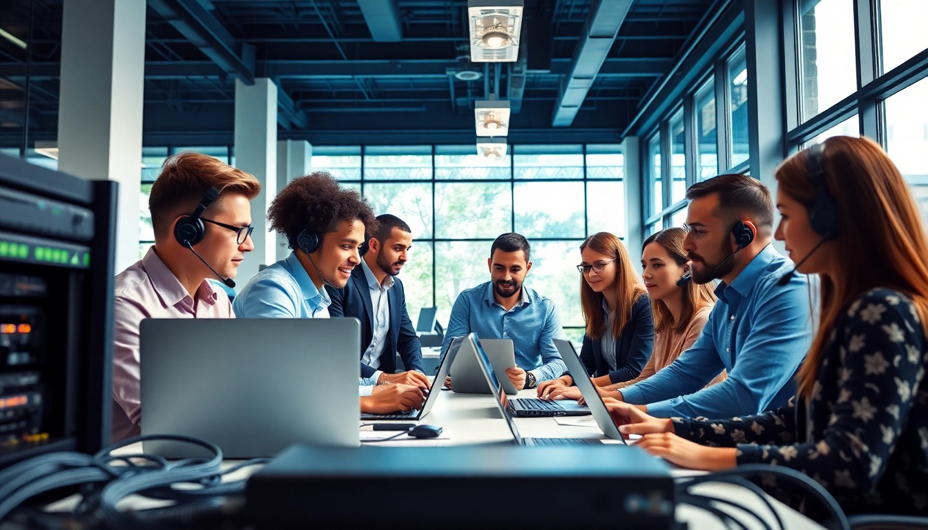 Enhance your it support for businesses with a professional team collaborating in a contemporary office.
